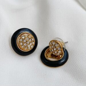 VTG 2 in 1 Diamond Black Halo Earrings